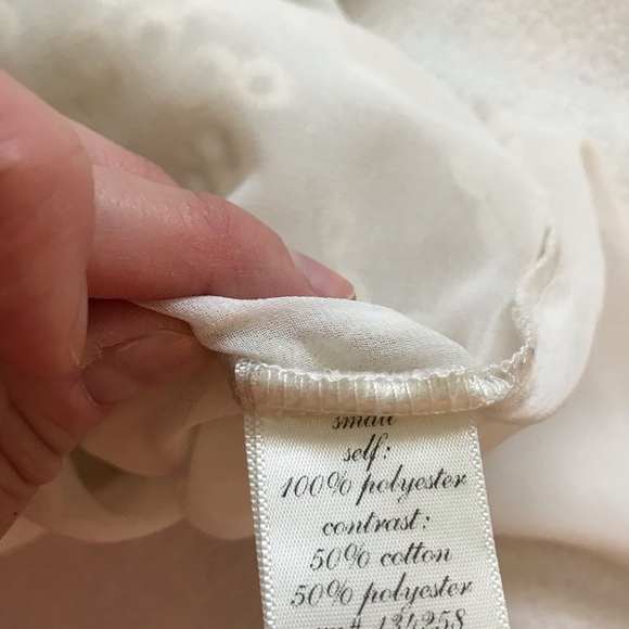 Semi-sheer Gold Flower Appliqué Blouse Top - Picture 4 of 4